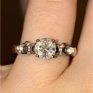 1 CT Round Brilliant Diamond Fiery 14k White Gold Engagement Ring Customizable